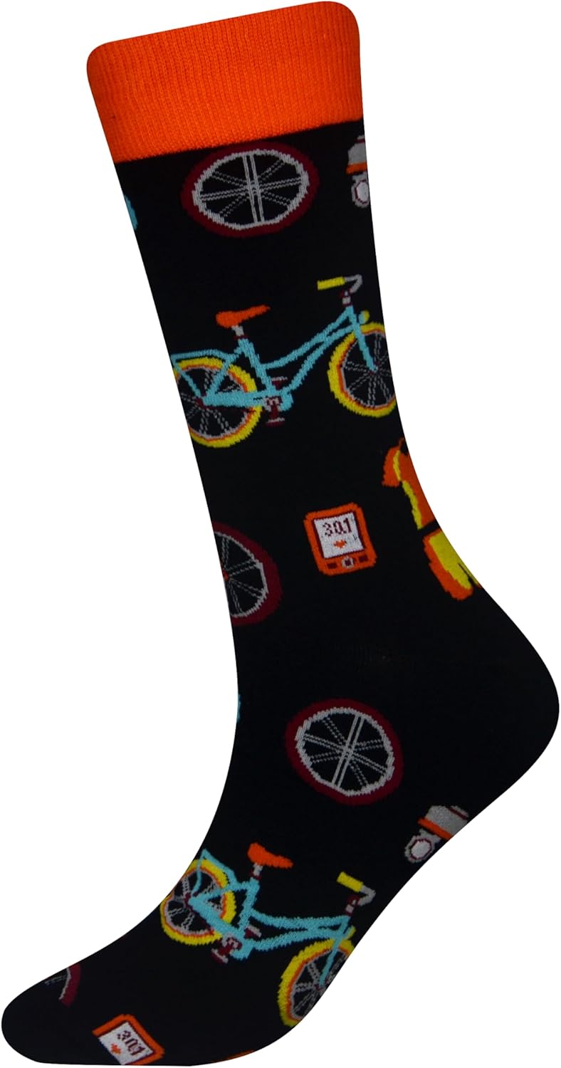 Cansok Men's 2/4 Packs Fun Crazy Novelty Dress Crew Socks - Image 5
